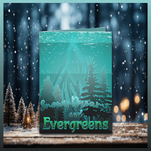 Schneeträume und Immergrün Feiertagskarte