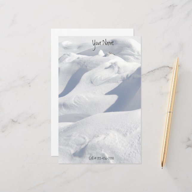 Schneetreiber und Schatten Personalisiert fotograf Briefpapier (Vorderseite/Rückseite Beispiel)
