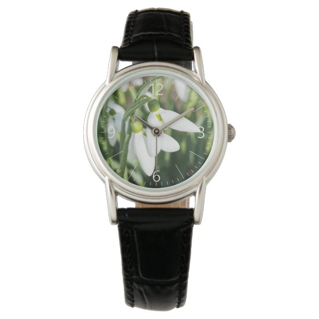 Schneeverfahren-Blume Armbanduhr (Vorderseite)