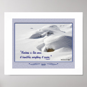 Schneeverfahren über Steine mit inspirierendem Zit Poster
