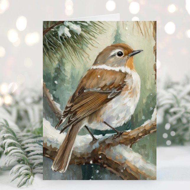 Schneevogel Winter Moderne Kunst Karte (Von Creator hochgeladen)