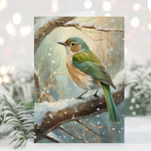 Schneevogel Winter Moderne Kunst Karte (Von Creator hochgeladen)