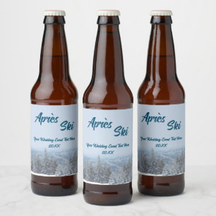 Schneewald Apres Ski Wedding Event Bierflaschenetikett