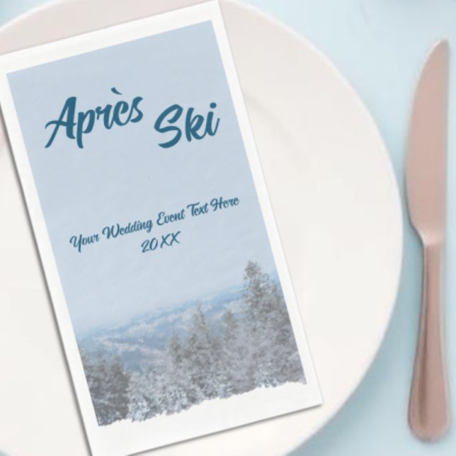 Schneewald Apres Ski Wedding Event Serviette (Von Creator hochgeladen)