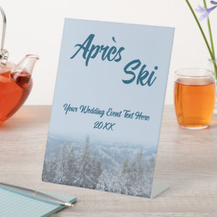Schneewald Apres Ski Wedding Event Sockelschild