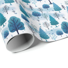 Schneewald Aquamarin Blauer Weihnachtsfest Geschenkpapier