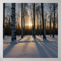 Schneewald bei Dämmerung