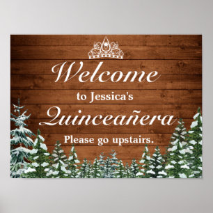 Schneewald- & Forstkranz-Quinceanera-Willkommenssc Poster