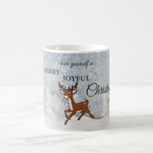 Schneewald mit einem Hirsch Weihnachten Kaffeetasse