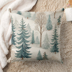 Schneewald-Muster – Friedliche Winterlandschaft Kissen