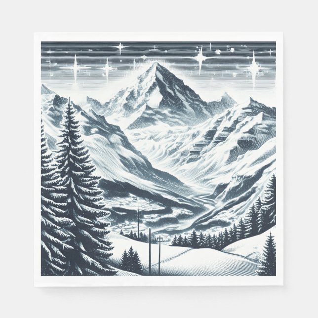 Schneewald Serviette (Vorderseite)