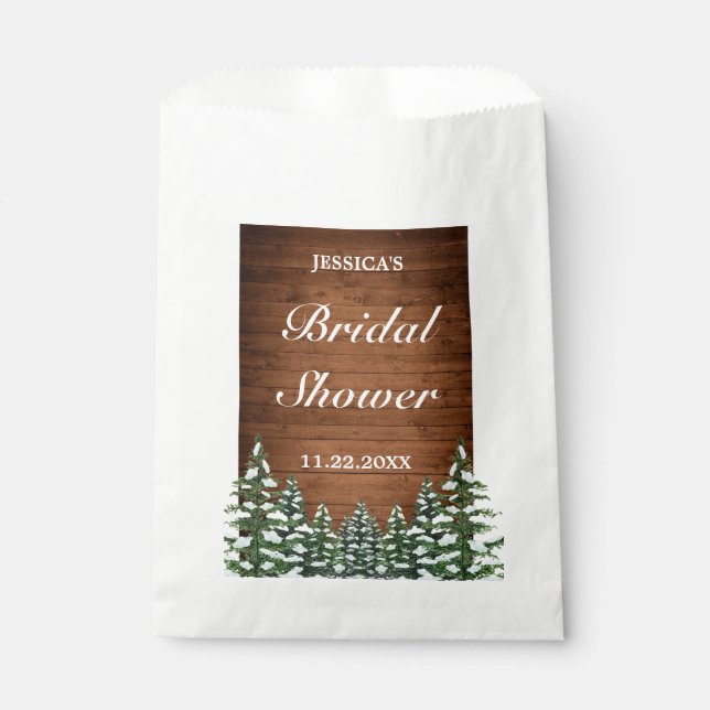 Schneewald und Waldkiefer Brautparty Geschenktütchen (Vorderseite)