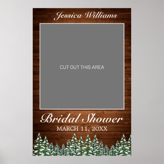 Schneewald & Waldkiefer Brautparty Foto Prop Poster (Vorne)