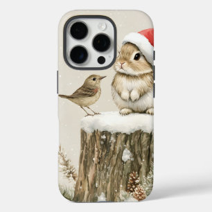 Schneewald Winterwald Weihnachtsbaum Bunny Bird iPhone 16 Pro Hülle