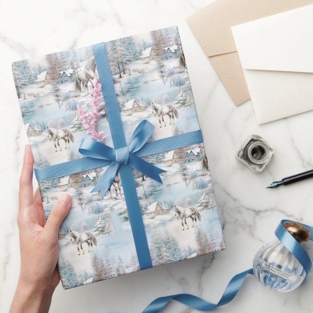 Schneewaldlandschaft im Winter Geschenkpapier (Schenken)