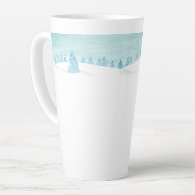 Schneewaldlandschaft mit Bäumen Milchtasse (Linke Ecke)