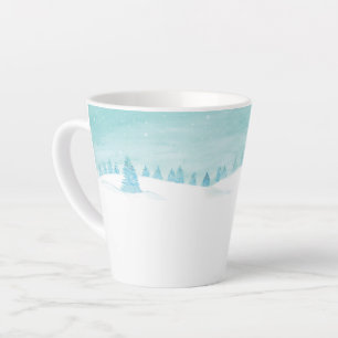 Schneewaldlandschaft mit Bäumen Milchtasse