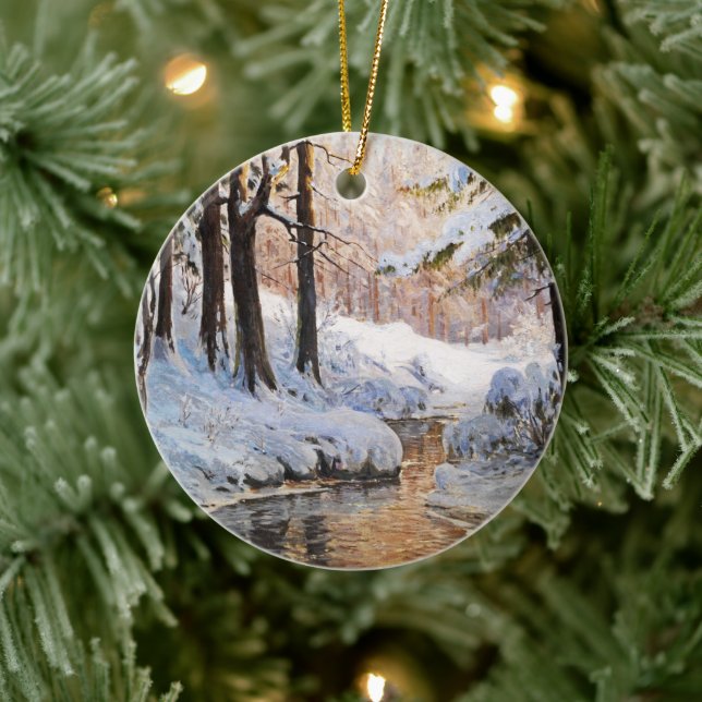 Schneewaldlandschaft, Walter Moras Keramik Ornament (Baum)
