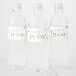 Schneewasser Flaschen Labels blaues Gold Silber