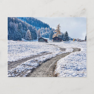 Schneeweg, Europäische Alpen Postkarte