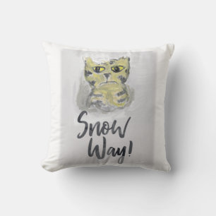 Schneeweg-Katzen-Volkskunst-Gemälde-Humor-Winter-S Kissen
