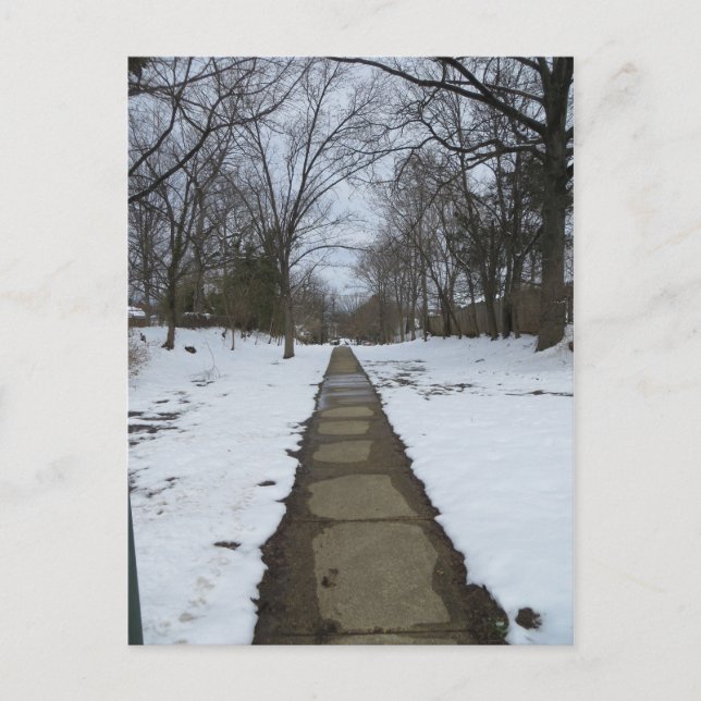 Schneeweg Postkarte (Vorderseite)