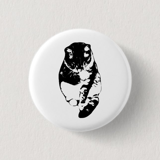 Schneeweiches-Kitty-Abzeichen Button (Vorderseite)