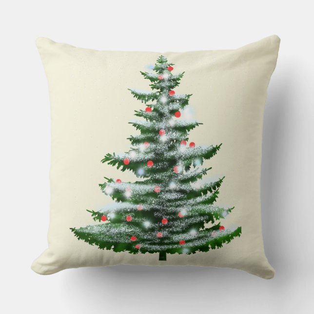 Schneeweihnachtsbaum-Kissen Kissen (Vorderseite)