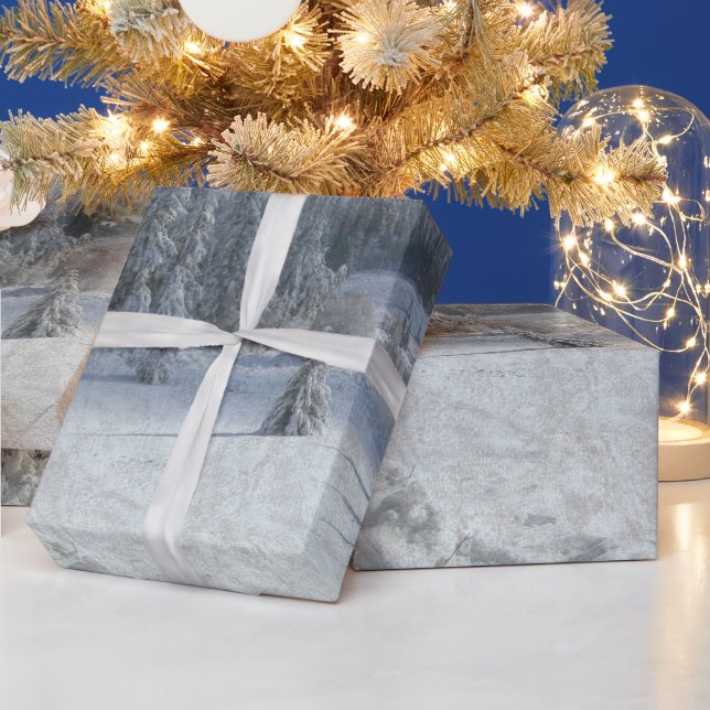 Schneeweihnachtsbäume - Papier Geschenkpapier (Feiertage)