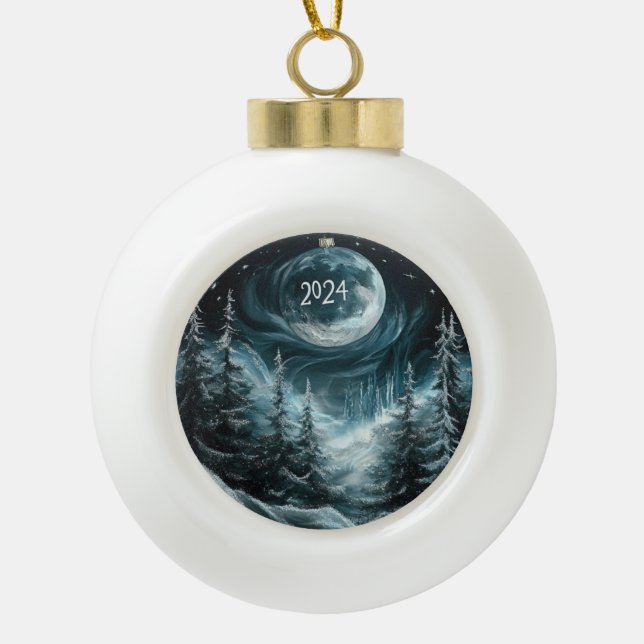 Schneeweihnachtswald mit Big Moon Ornament Coll (Vorderseite)