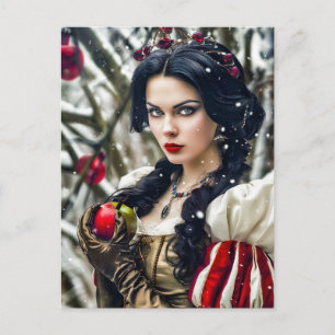 Schneeweiß hält den vergifteten Apfel fest Postkarte