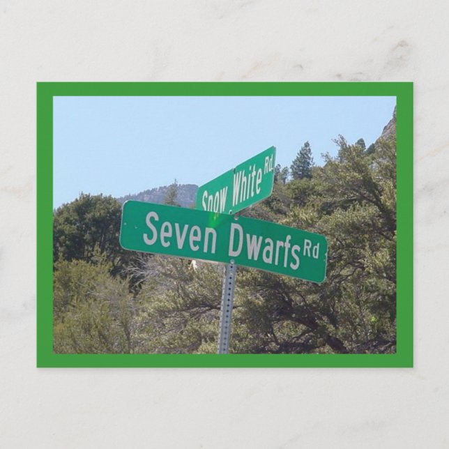 Schneeweiß und sieben Zwerge Postkarte (Vorderseite)