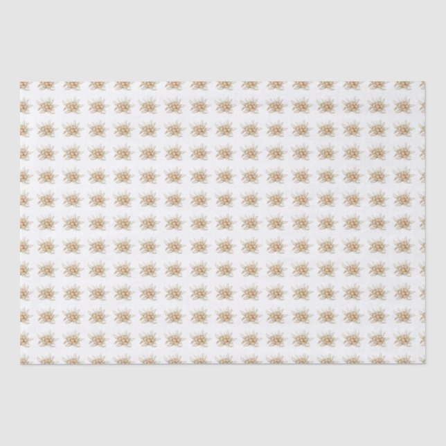 Schneeweiße Edelweiss Weihnachten Seidenpapier (Vorderseite)