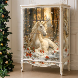 Schneeweiße Einhorn Wintermesse Schloss Maggiore Seidenpapier