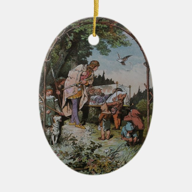 Schneeweiße Warnungen, die der Prinz wecken wird Keramikornament (Vorne)