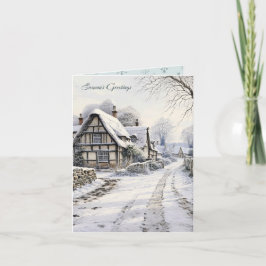 Schneewelt Hütte Landschaft Weihnachten Karte