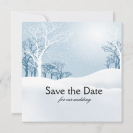 SchneeWinter Save the Date Eisblau