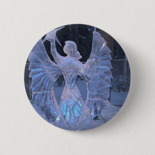 Schneewinter-Skulptur Engel Christentum Glaube Button