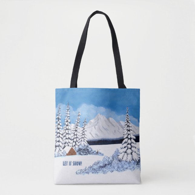 Schneewinter Szene Tasche (Vorderseite)