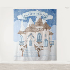 Schneewinterburg Foto Stand Hintergrund Wandteppich