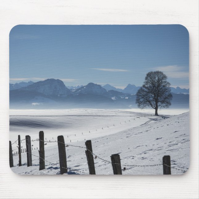 Schneewinterland Landschaft Foto Mousepad (Vorne)