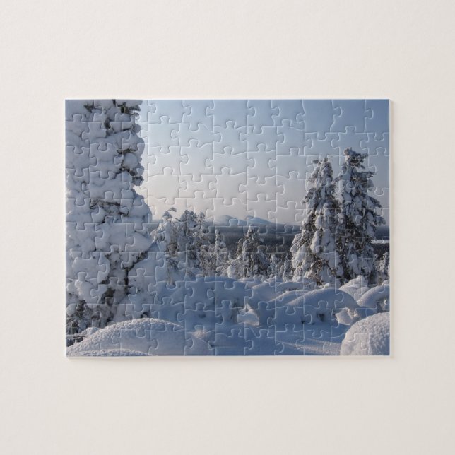 Schneewinterlandschaft mit Bäumen (Horizontal)