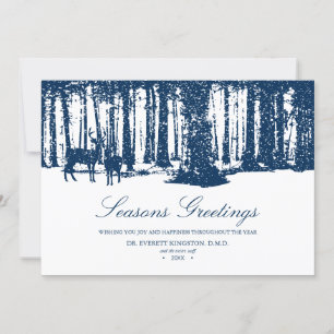 Schneewinterwald mit Hirsch 2015 Feiertagskarte
