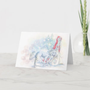 Schneewittchen und wenig Rotes Feiertagskarte