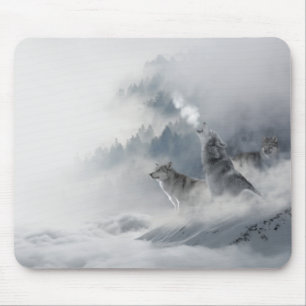 Schneewolf Winter Wildlife Mousepad