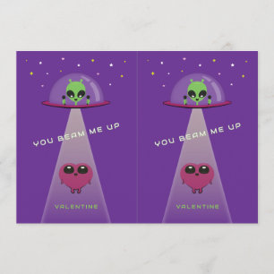 Schneidbare UFO-Kinder-Valentinskarten Traube & Dankeskarte
