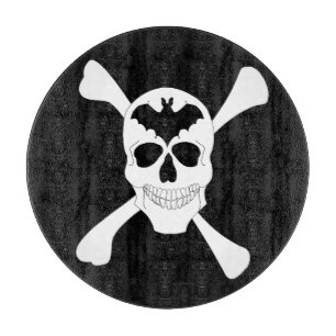Schneidbrett Totenkopf und gekreuzte Knochen Schneidebrett