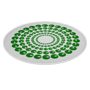 Schneidebrett - Grüne Beads in Kreisen