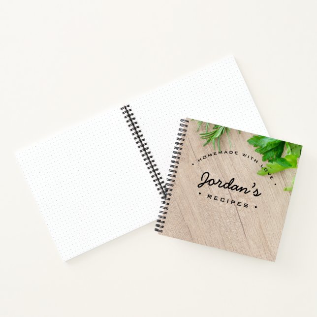 Schneidebrett nach Maß hausgemacht mit Liebe Rezep Notizbuch (Innenseite)