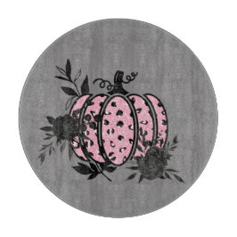 Schneidebrett, Pink und Black Leopard Pumpkin Schneidebrett